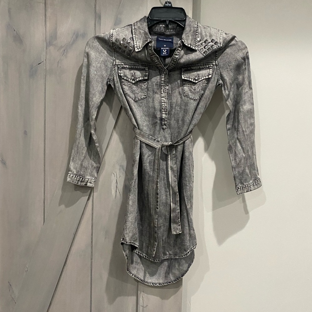 Girls true religion gray denim dress